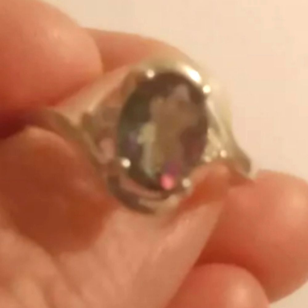925 oval and amethyst ring size 9